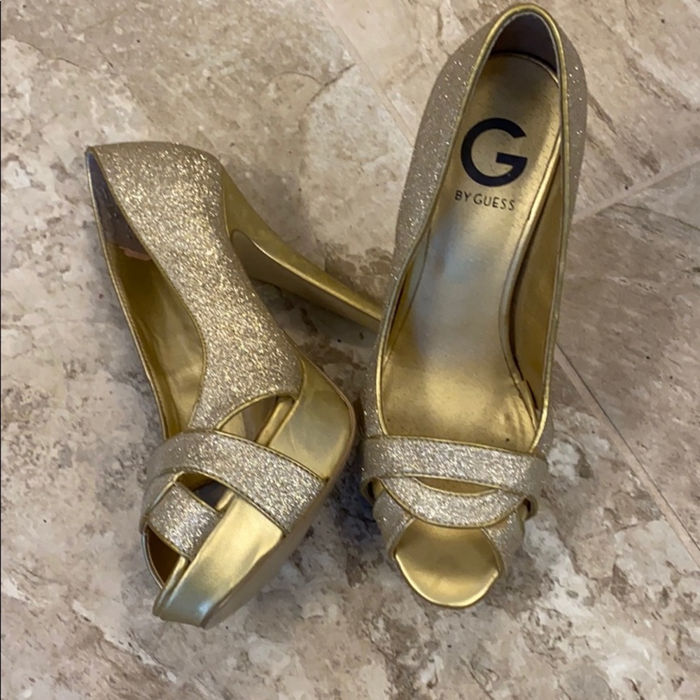 Guess Gold Glitter Heels